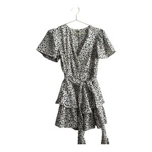 Floral Wrap Romper with Ruffle Hem